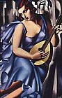 Tamara de Lempicka - The Musician in Blue painting